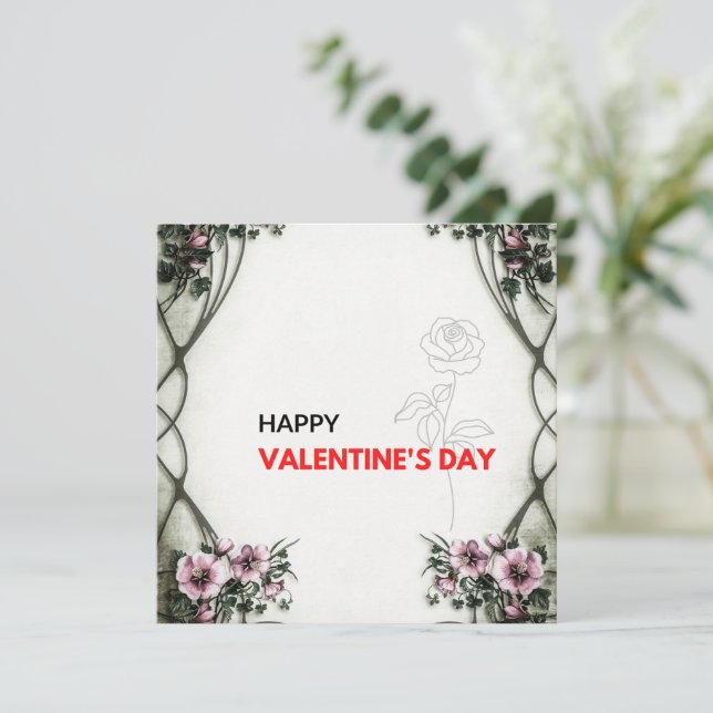 Tarjeta Festiva Impresiones Eco-friendly Valentine gratuitas (Anverso de pie)