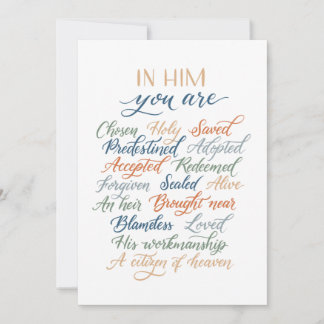 Tarjeta Festiva In Him you are card