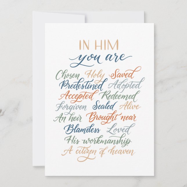 Tarjeta Festiva In Him you are card (Anverso)