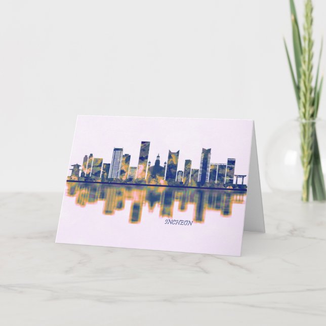 Tarjeta Festiva Incheon Skyline (Anverso)