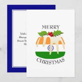 Tarjeta Festiva INDIA FLAG | Navidades Pudding | Festividad