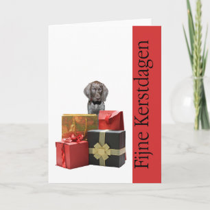 Tarjeta Festiva Indicador de pelo corto alemán Chistmas del kerst