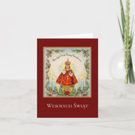 Tarjeta Festiva Infante polaco de Navidades de Praga