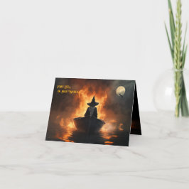 Tarjeta Festiva Infierno o Halloween de Brujas de Agua Alta