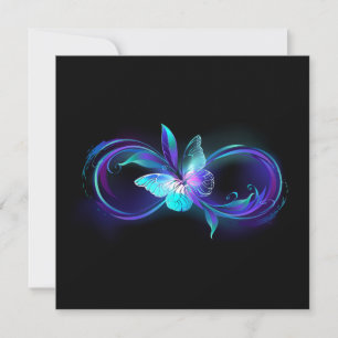 Tarjeta Festiva Infinito brillante con mariposa mágica