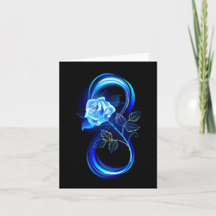 Tarjeta Festiva Infinito brillante con rosa azul