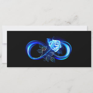 Tarjeta Festiva Infinito brillante con rosa azul