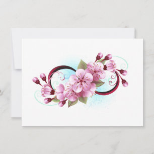Tarjeta Festiva Infinito con las flores de flores de Sakura Blosso