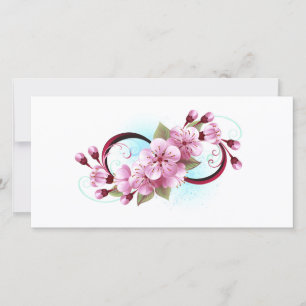 Tarjeta Festiva Infinito con las flores de flores de Sakura Blosso