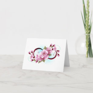 Tarjeta Festiva Infinito con las flores de flores de Sakura Blosso