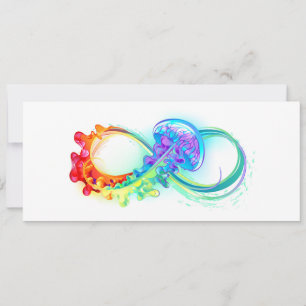 Tarjeta Festiva Infinito con medusa de arcoíris