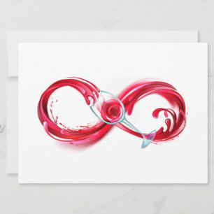 Tarjeta Festiva Infinito con vino Rojo