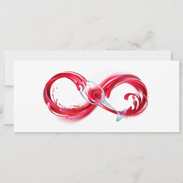Tarjeta Festiva Infinito con vino Rojo (Anverso)