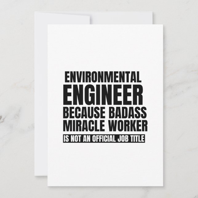 Tarjeta Festiva Ingeniero ambiental porque el trabajo del milagro  (Anverso)