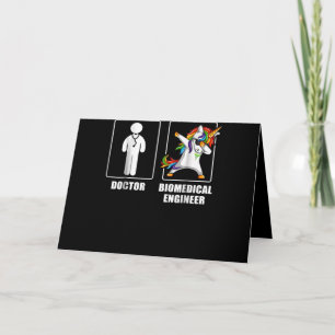 Tarjeta Festiva Ingeniero biomédico Unicorn Dabbing Funny Amantes