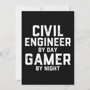 Tarjeta Festiva Ingeniero Civil Por Jugador De Día Por Ingeniero D