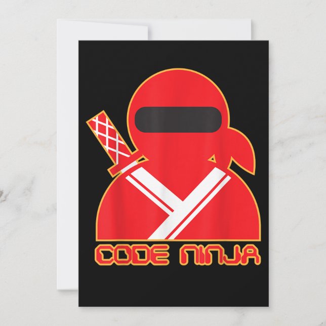 Tarjeta Festiva Ingeniero de Codificación Informática de Code Ninj (Anverso)
