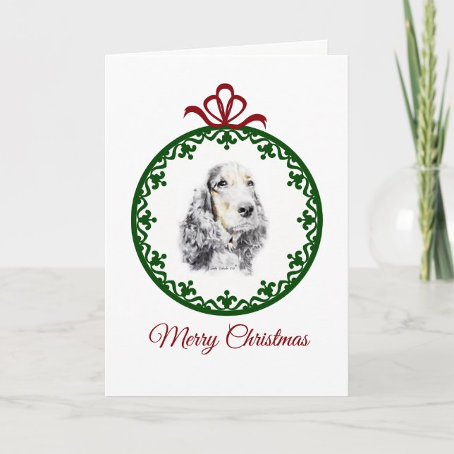 Tarjeta Festiva Inglés cocker spaniel (Anverso)