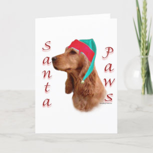 Tarjeta Festiva Inglés Cocker Spaniel (rojo) Santa Paws