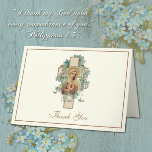 Tarjeta Festiva Inmaculada Católica Virgen María Floral