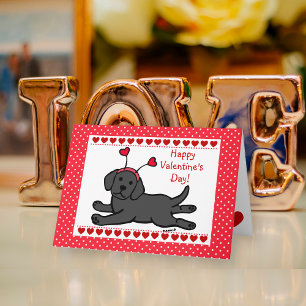 Tarjeta Festiva Innocent Black Labrador Puppy Valentine