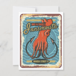 Tarjeta Festiva Innsmouth Bait and Tackshing Lovecraft