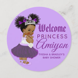 Tarjeta Festiva Inserto de cargador de princesa púrpura real afric