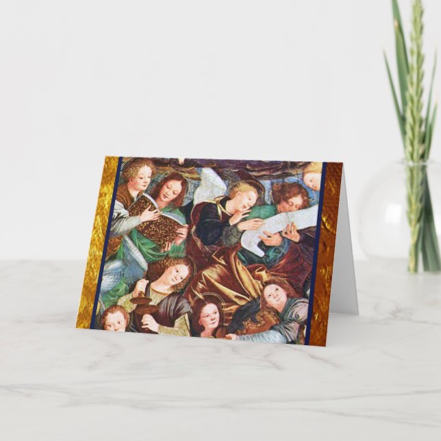 Tarjeta Festiva Inspiración de los ángeles del músico (Anverso)