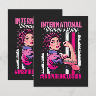 Tarjeta Festiva Inspirar Inclusión 8 Marzo Internacional 