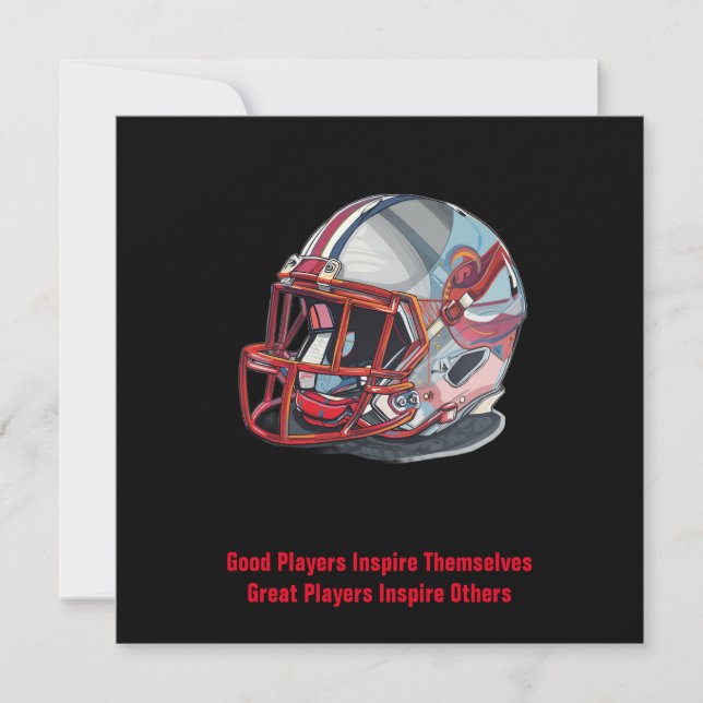 Tarjeta Festiva Inspirational Good Players Pop Art Football Helmet (Anverso)