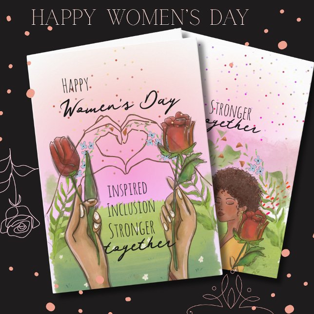 Tarjeta Festiva Inspired Inclusion Womens Day Card Hand- drawn (Inspired Inclusion Womens Day Card Hand- drawn)