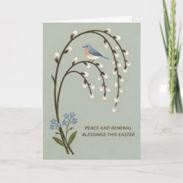 Tarjeta Festiva Inspiring Easter Peace Renewal Bluebird Willow