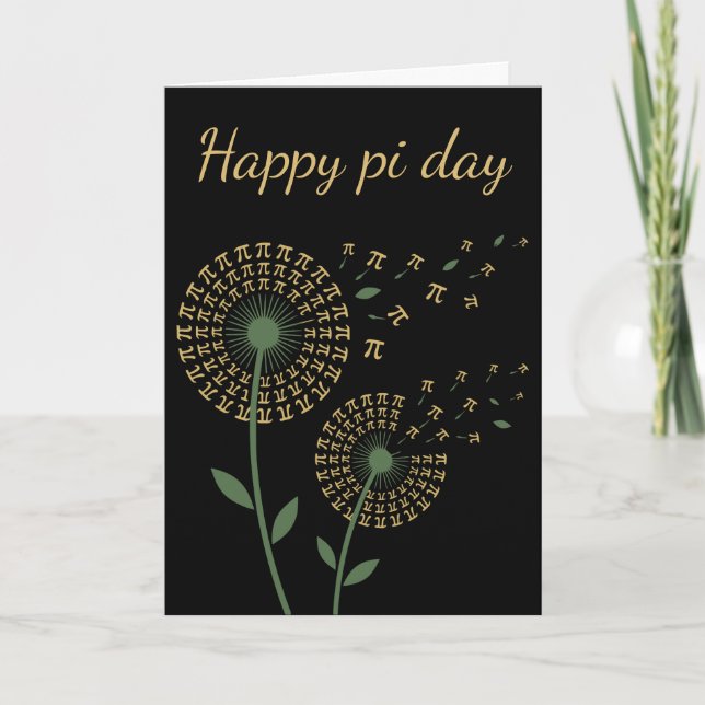 Tarjeta Festiva Inspiring Pi Symbol Dandelion Seeds Pi Day Math (Anverso)