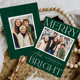 Tarjeta Festiva Instantánea moderna Alegre y Brillante 2 Fotos