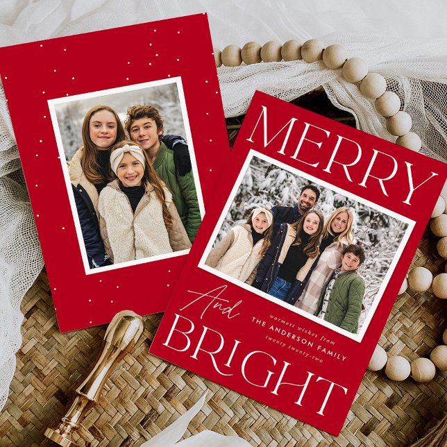 Tarjeta Festiva Instantánea moderna Fotos merry y Bright 2 (Subido por el creador)