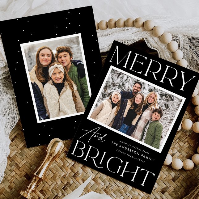 Tarjeta Festiva Instantánea moderna Fotos merry y Bright 2 (Subido por el creador)