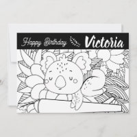 Instructor de Yoga Koala Cumpleaños Floral para Co
