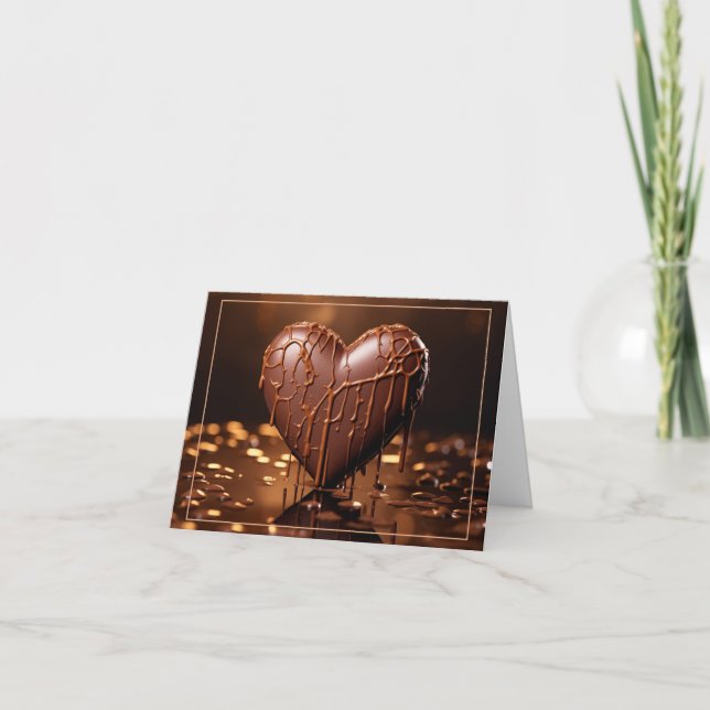 Tarjeta Festiva Intenso Corazón de Chocolate Valentine (Anverso)