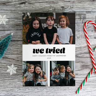 Tarjeta Festiva Intentamos varios Navidades de fotos divertidos