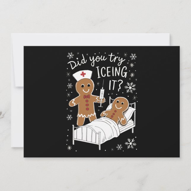 Tarjeta Festiva ¿Intentó Ichar La Cocina De Navidades De Enfermera (Anverso)