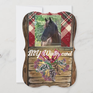 Tarjeta Festiva intercambiar foto lindo caballo de vacaciones