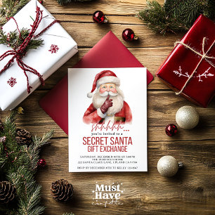 Tarjeta Festiva Intercambio de Regalos de Santa Secreto Fiesta de 