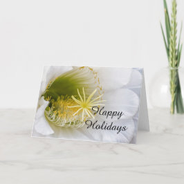 Tarjeta Festiva Interior de un cactus blanco en flor