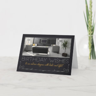 Tarjeta Festiva Interior moderno del cumpleaños del interiorista