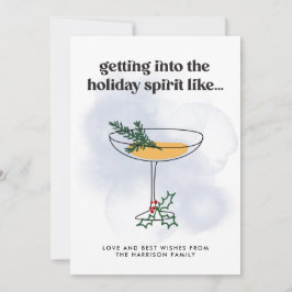 Tarjeta Festiva Into the Spirit Whiskey Cocktail Funny Minimal