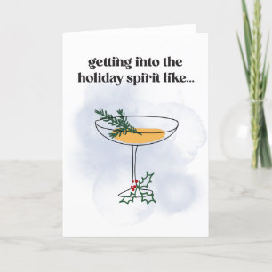 Tarjeta Festiva  Into the Spirit Whiskey Cocktail Funny Minimalist