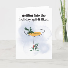Tarjeta Festiva Into the Spirit Whiskey Cocktail Funny Minimalista