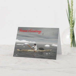 Tarjeta Festiva Inuit Kayak