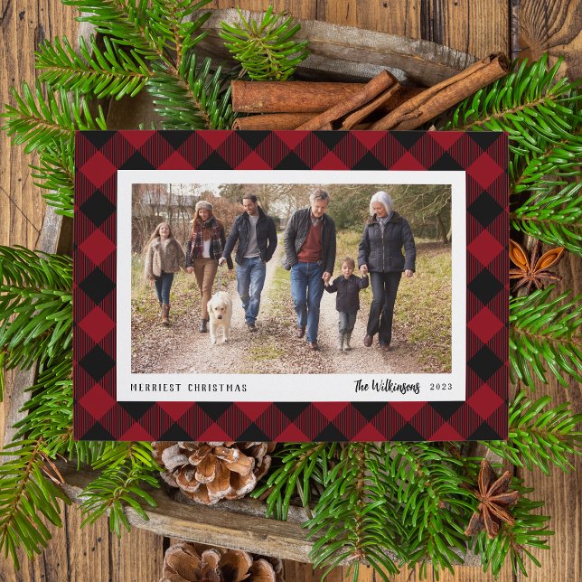 Tarjeta Festiva Invernal Plaid | Foto de vacaciones (Subido por el creador)
