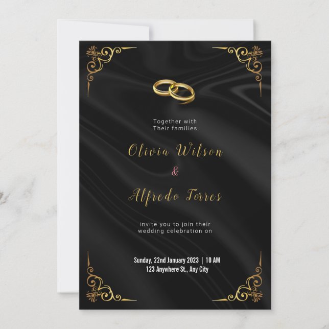 Tarjeta Festiva investigación moderna de bodas de oro (Anverso)